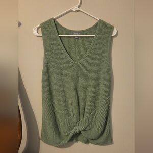 Elegant Sage Green Knit Tank Top